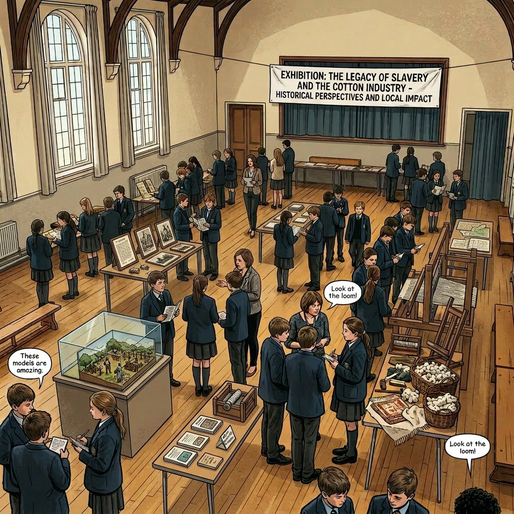 School display of "Slavery and the British Cotton Indusry"